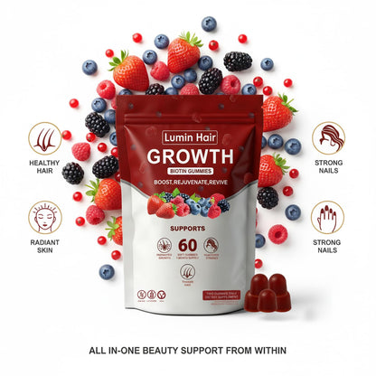 Lumin Hair Growth Gummies for Black Women, 60 Vegan Gummies, Daily Hair Nourishment with Biotin, Collagen & Botanical Extracts, Supports Healthy Hair Growth & Strength Lumin HairBuy Supplements Australia