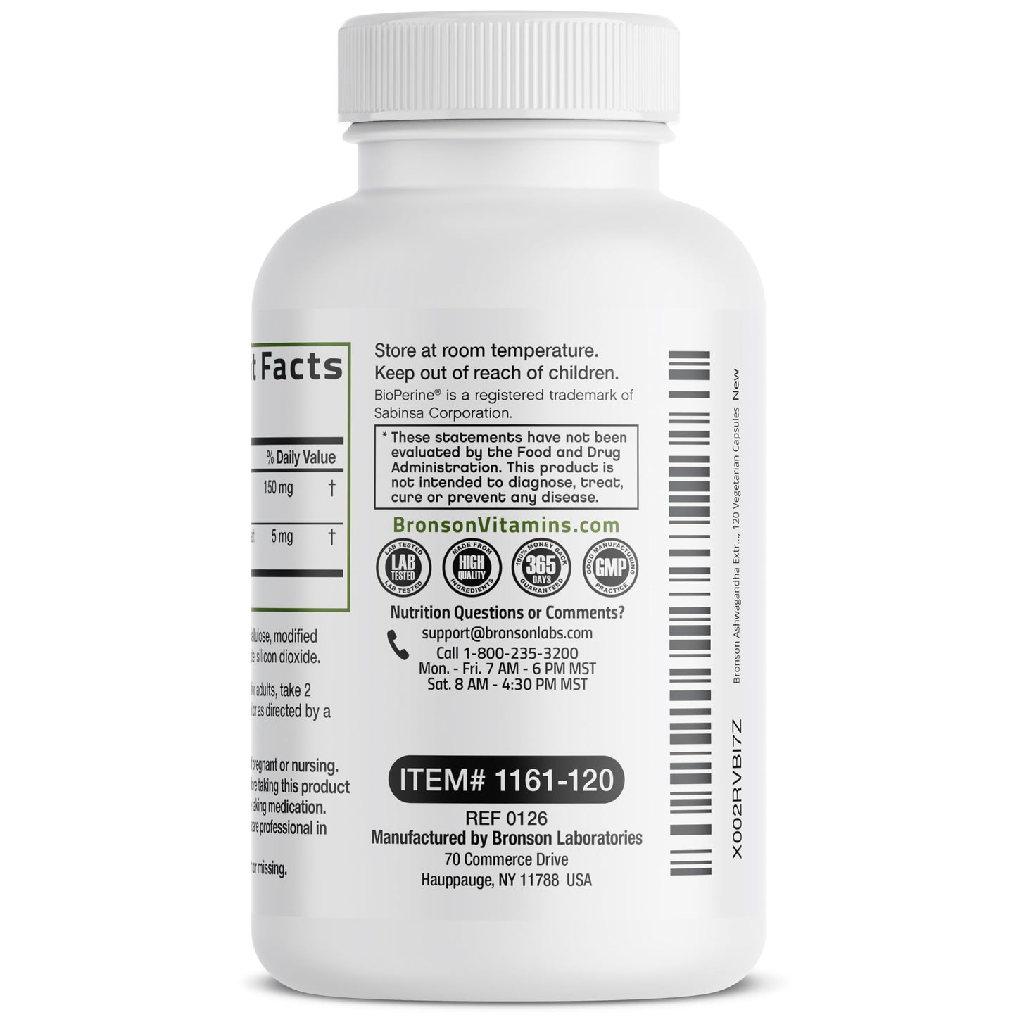 Bronson Ashwagandha Extra Strength Stress & Mood Support with BioPerine - Non GMO Formula, 120 Vegetarian Capsules BronsonBuy Supplements Australia