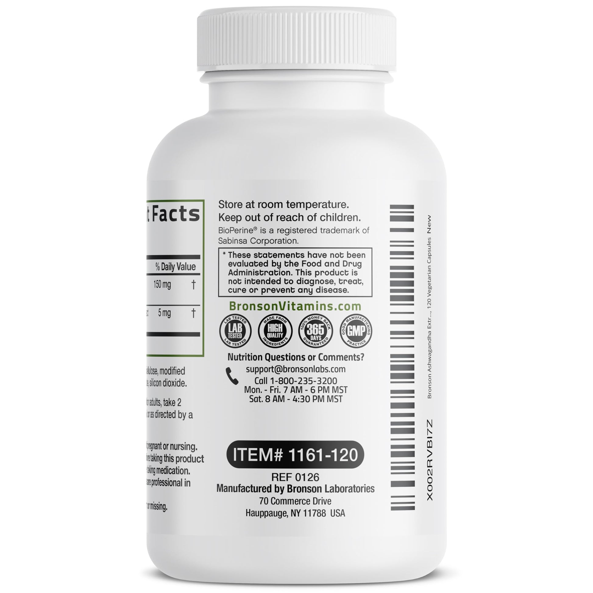 Bronson Ashwagandha Extra Strength Stress & Mood Support with BioPerine - Non GMO Formula, 120 Vegetarian Capsules BronsonBuy Supplements Australia