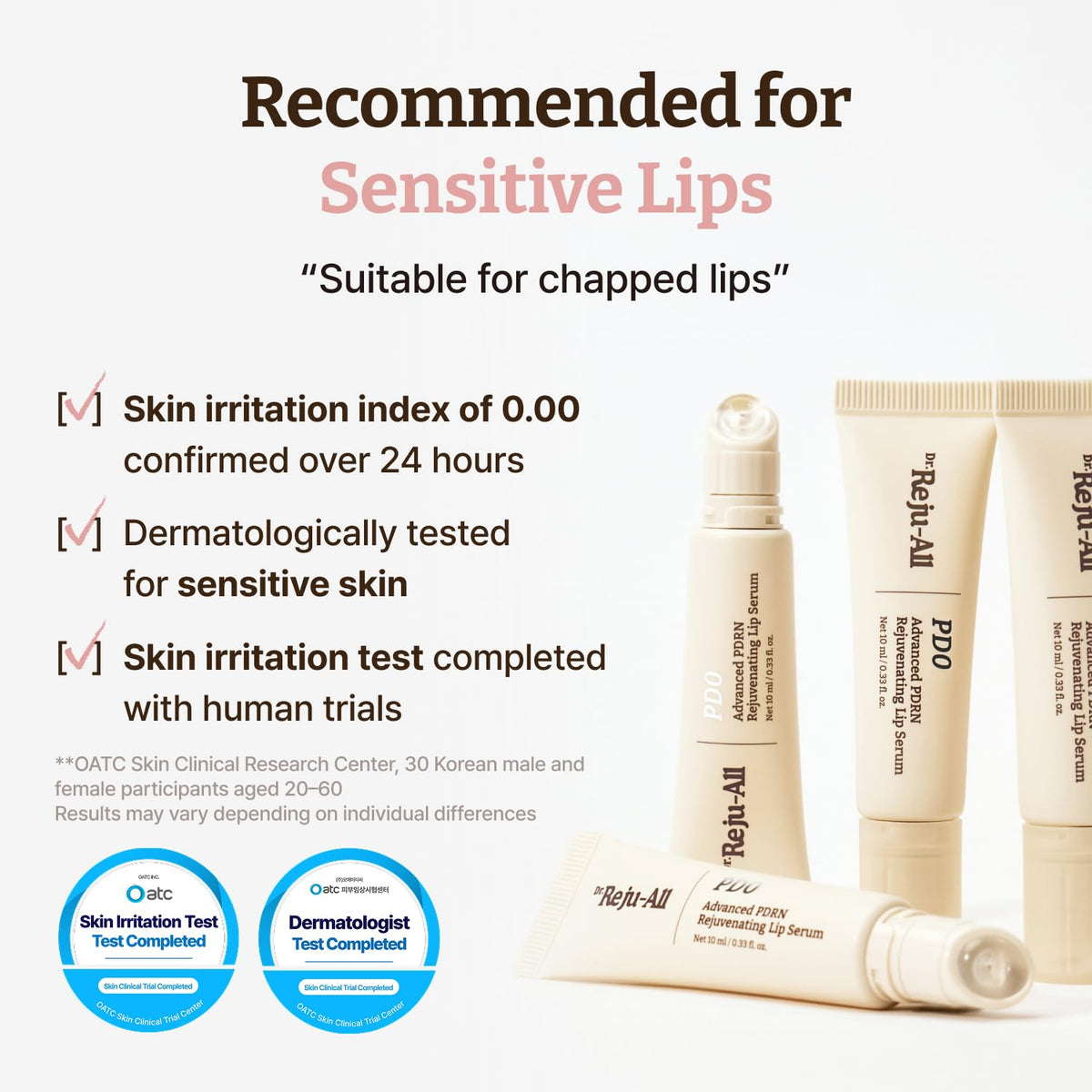Dr. Reju-All Advanced PDRN Rejuvenating Lip Serum – Hydrating Lip Balm with Lipozip PDRN for Glowy, Dewy Lips