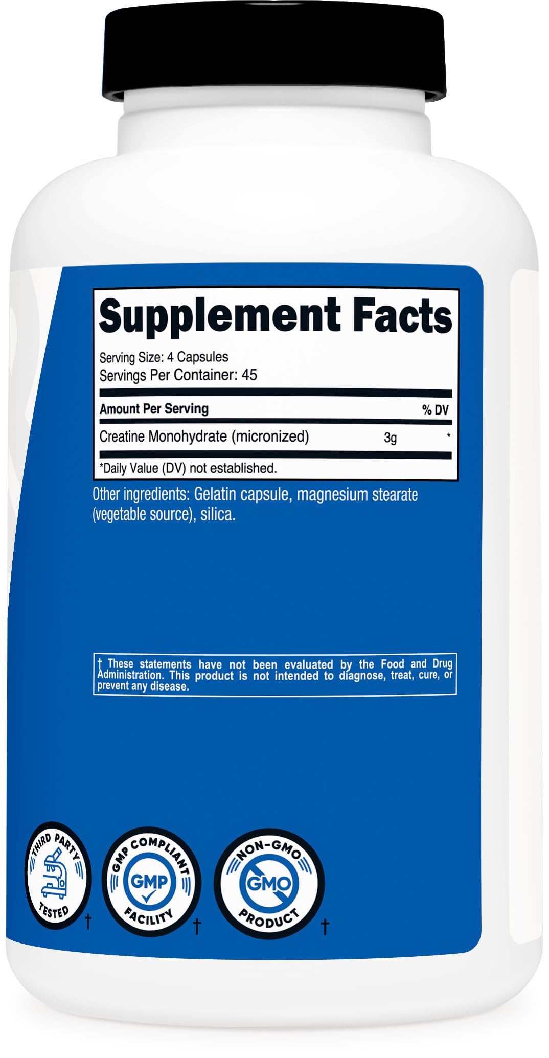 Nutricost Creatine Monohydrate 3,000mg, 180 Capsules (750mg Per Capsule) - Gluten Free, Non-GMO NutricostBuy Supplements Australia
