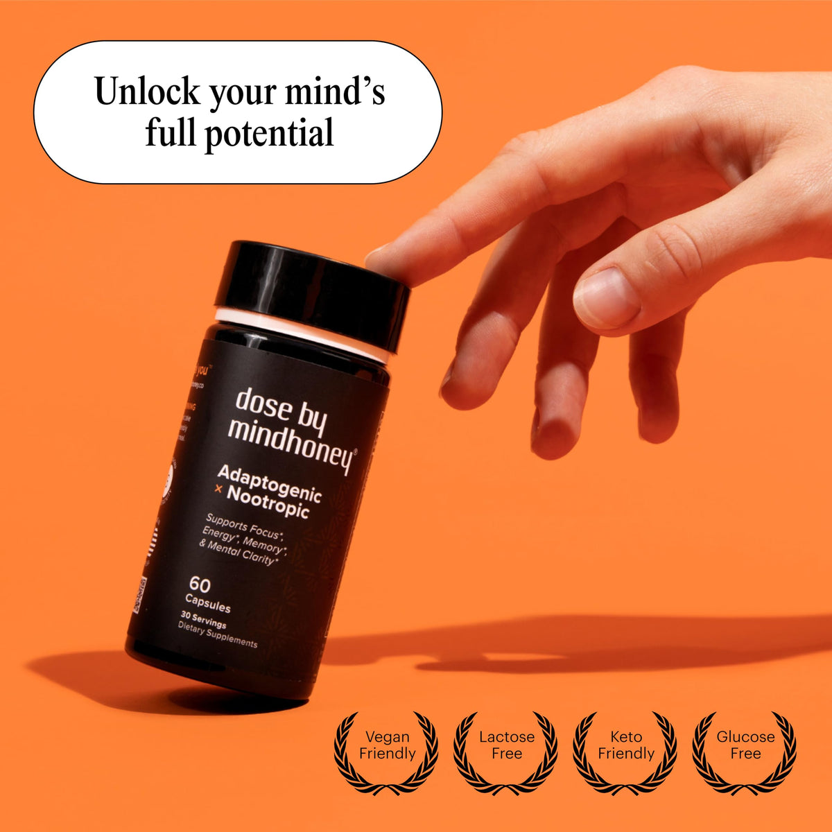MINDHONEY | DOSE 60 Count, Premium All-in-One Nootropic Brain Supplement | Focus, Mood, Energy, & Memory | Functional Mushrooms & Adaptogens - Lion’s Mane, Ashwagandha, L-Theanine, Bacopa, & Vitamins MINDHONEYBuy Supplements Australia