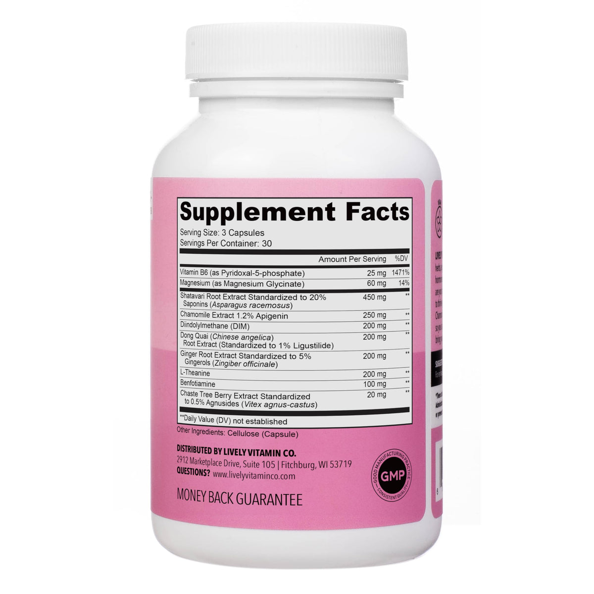 LIVELY VITAMIN CO. Get Even - Women's Hormonal Balance Blend - Helps Reduce Severity of Periods, PMS & Menopause - Eases Cramps & Bloating - Mood Regulation - Period Pain & Discomfort - 90 Count LIVELY VITAMIN COBuy Supplements Australia