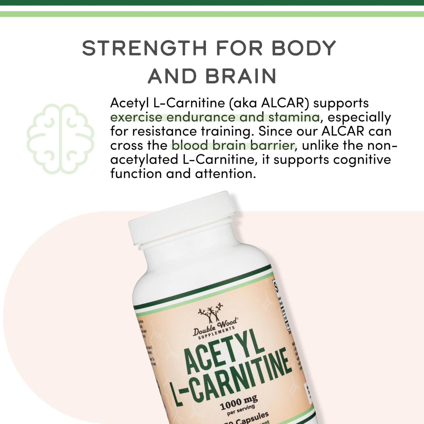 Acetyl L-Carnitine 1,000mg Per Serving, 150 Capsules (ALCAR for Brain Function Support, Memory, Attention, and Stamina) Acetyl L Carnitine That is Third Party Tested by Double Wood Double Wood SupplementsBuy Supplements Australia