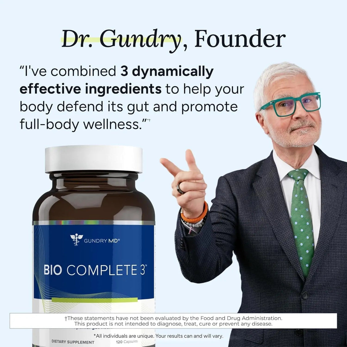 Gundry MD® Bio Complete 3 - Prebiotic, Probiotic, Postbiotic to Support Optimal Gut Health, 30 Day Supply (90 Day Supply) Gundry MDBuy Supplements Australia