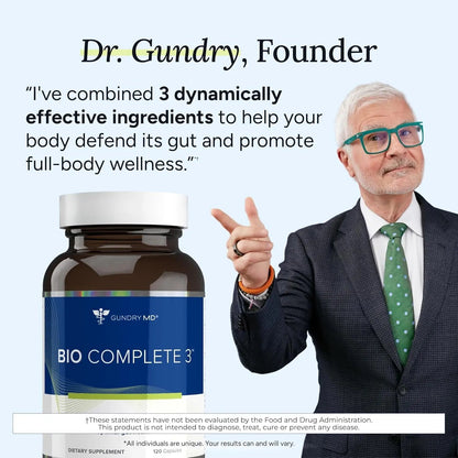 Gundry MD® Bio Complete 3 - Prebiotic, Probiotic, Postbiotic to Support Optimal Gut Health, 30 Day Supply (90 Day Supply) Gundry MDBuy Supplements Australia