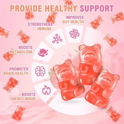 WyuuKi 180 Count Collagen Gummies Collagen Protein Type I II III V X with Biotin Vitamin C A B D E Keratin Hyaluronic Acid for Hair Skin Nails Joint Immune Digestion Women Men Sugar Free Strawberry WyuuKi buy supplements Au