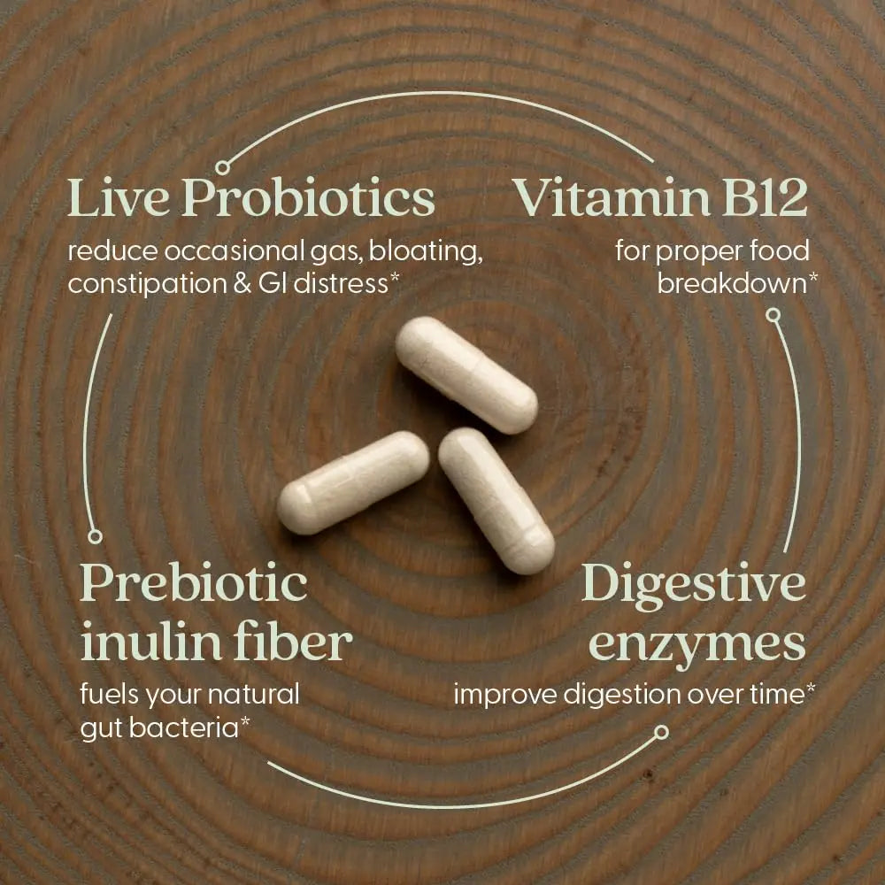 New Chapter All-Flora Enzyme Complex with Probiotics Relieves Bloating & Gas - Clinical-Strength Digestive Enzymes + Ultra-Concentrated Probiotics + Fermented Vitamin B12, 90 Vegan Capsules New ChapterBuy Supplements Australia