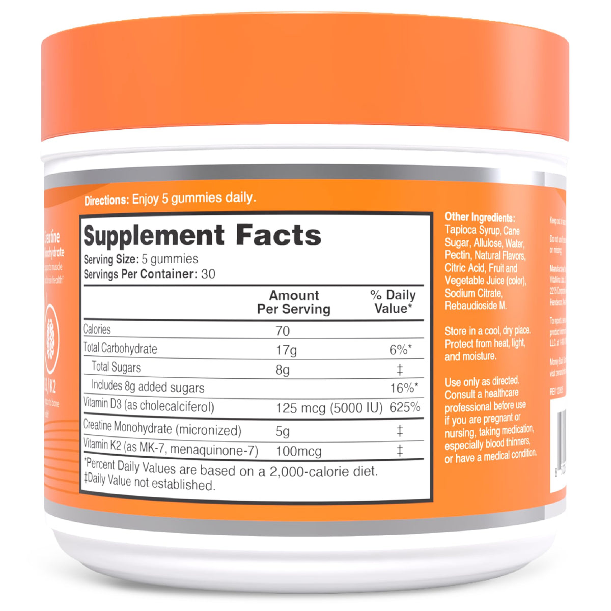 Zena Nutrition Creatine Gummies with D3 & K2, Creatine Monohydrate for Men and Women, Supports Bone, Muscle, & Cognitive Health, Gummy Workout Supplement, Watermelon Flavor, 150ct, 30 Daily Servings Zena NutritionBuy Supplements Australia