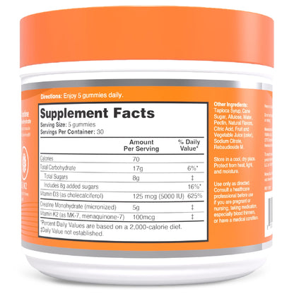 Zena Nutrition Creatine Gummies with D3 & K2, Creatine Monohydrate for Men and Women, Supports Bone, Muscle, & Cognitive Health, Gummy Workout Supplement, Watermelon Flavor, 150ct, 30 Daily Servings Zena NutritionBuy Supplements Australia