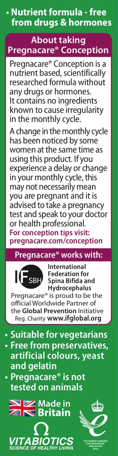 Pregnacare Conception Tablets, Pack of 30, 30 Count PregnacareBuy Supplements Australia