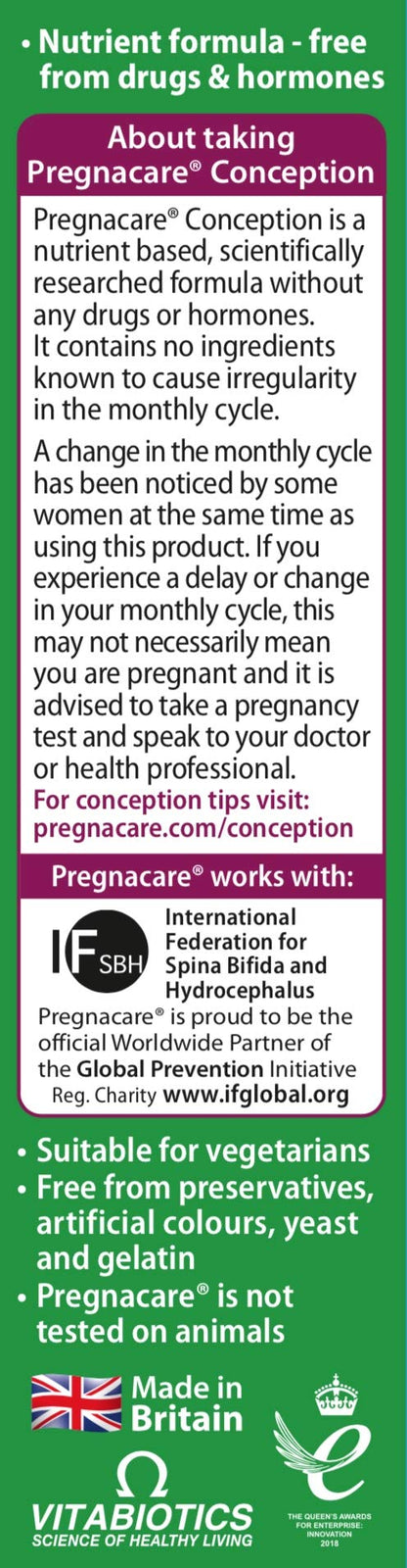 Pregnacare Conception Tablets, Pack of 30, 30 Count PregnacareBuy Supplements Australia
