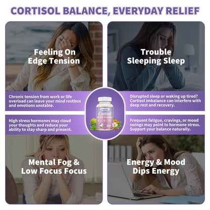 Cortisol Gummies for Women - Cortisol Supplements with Magnesium Glycinate, Ashwagandha, L-Theanine, Vitamin B Complex for Relaxation, Sleep, Calm Mood & Focus - Vegan, Sugar Free Coconut Flavor GZ HAOYUANBuy Supplements Australia