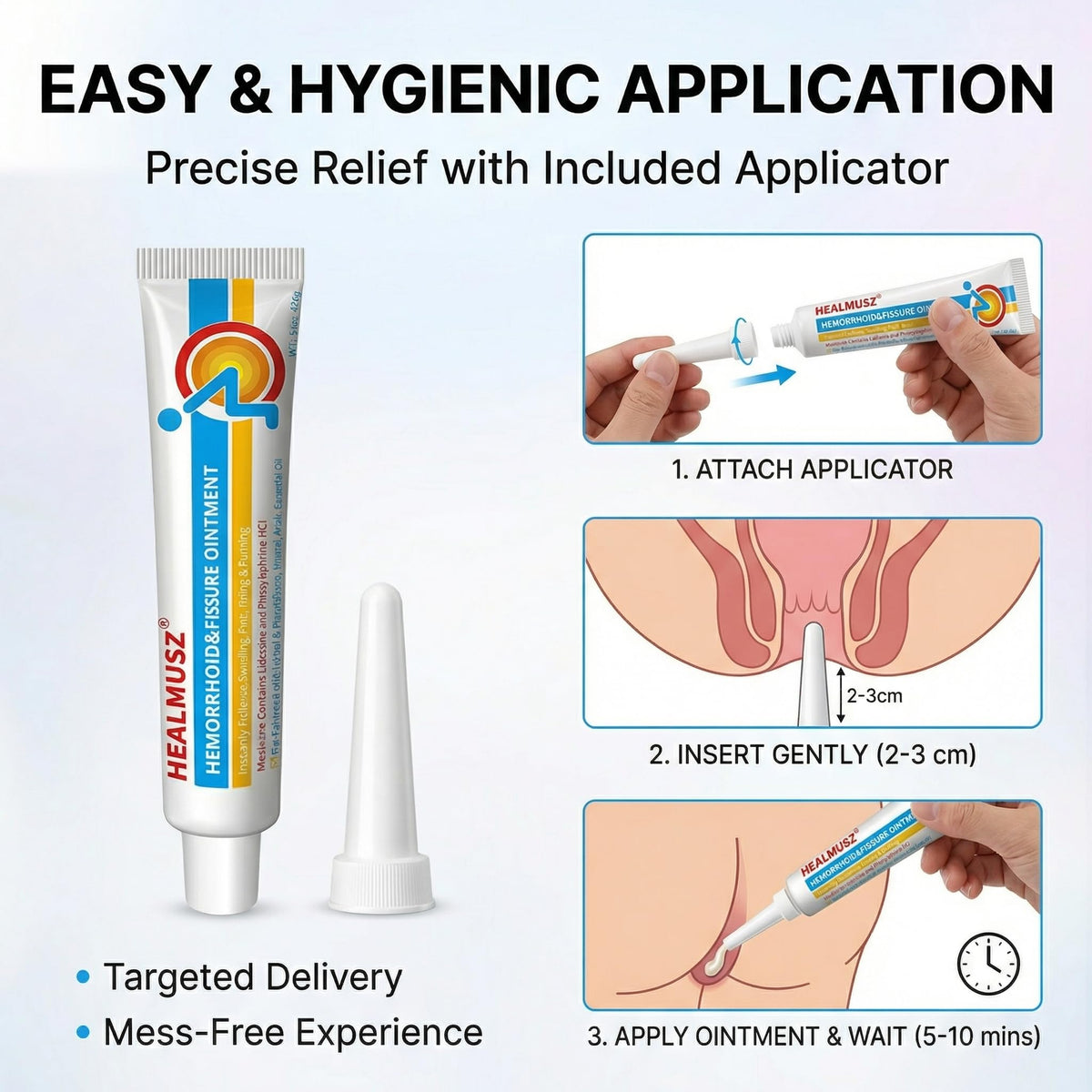 HEALMUSZ Hemorrhoid & Fissure Ointment,with 4% Lidocaine and Phenylephrine HCl,Fast Relief for Pain, Swelling, Discomfort & Itching | 1.5 oz HEALMUSZBuy Supplements Australia