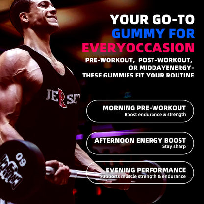 NSF Certified Creatine Gummy 5g - Creatine Monohydrate Gummies for Men & Women. Boost Focus,Strength, and Endurance, Anti-Melting Formula, Vegan, Gluten-Free, Non-GMO,(Raspberry & Blueberry 135 ct) AllcoovitaBuy Supplements Australia