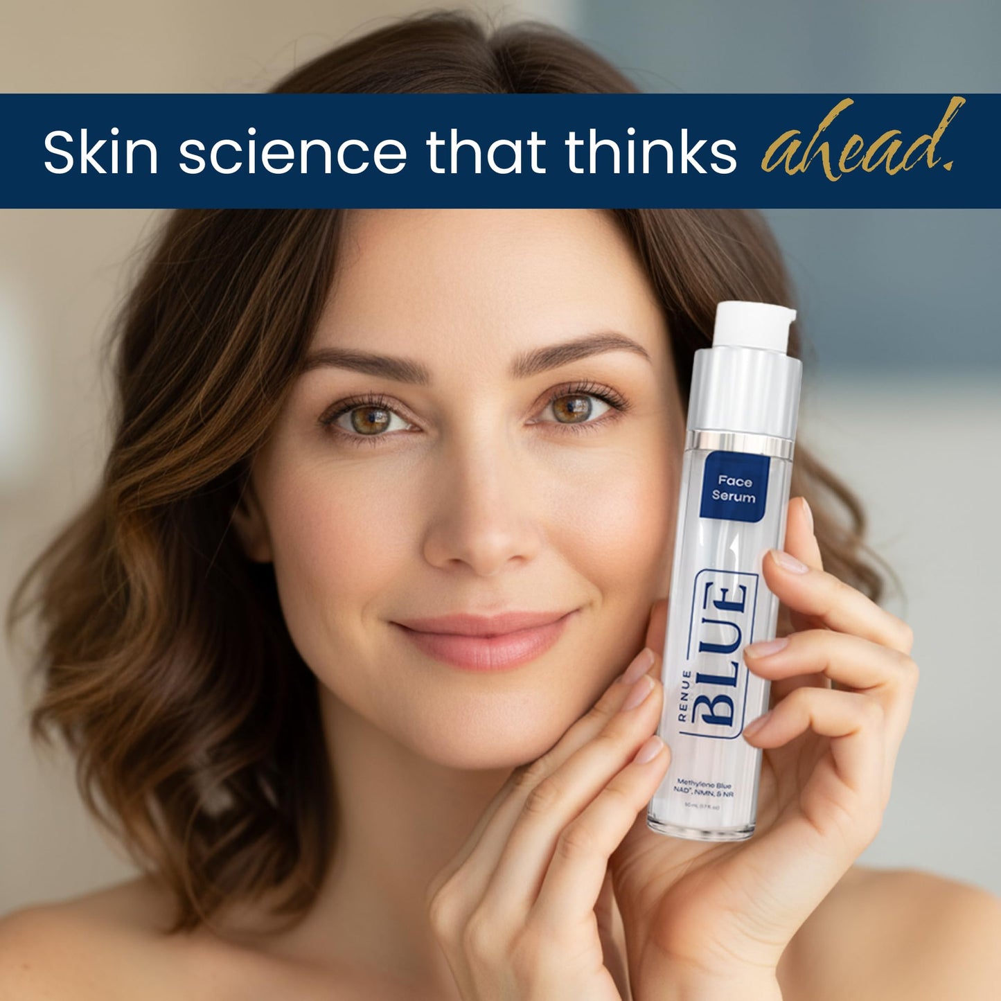 Renue Blue Methylene Blue Face Serum - Liposomal NAD+ Complex and Nutrients for Skin Rejuvenation, Deep Hydration, and Anti-Aging Support Renue By ScienceBuy Supplements Australia