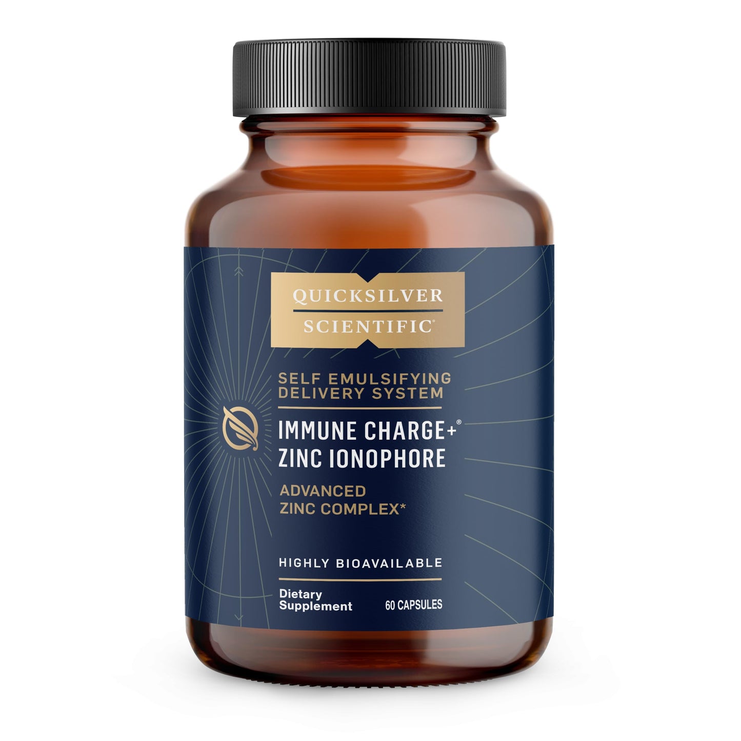 Quicksilver Scientific Immune Charge+ Zinc Ionophore - Zinc Supplement Complexed with Quercetin, Luteolin, Hesperetin Immune + GI Support (60 Capsules) Quicksilver ScientificBuy Supplements Australia