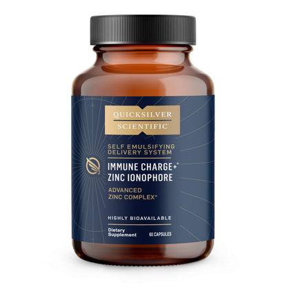 Quicksilver Scientific Immune Charge+ Zinc Ionophore - Zinc Supplement Complexed with Quercetin, Luteolin, Hesperetin Immune + GI Support (60 Capsules) Quicksilver ScientificBuy Supplements Australia