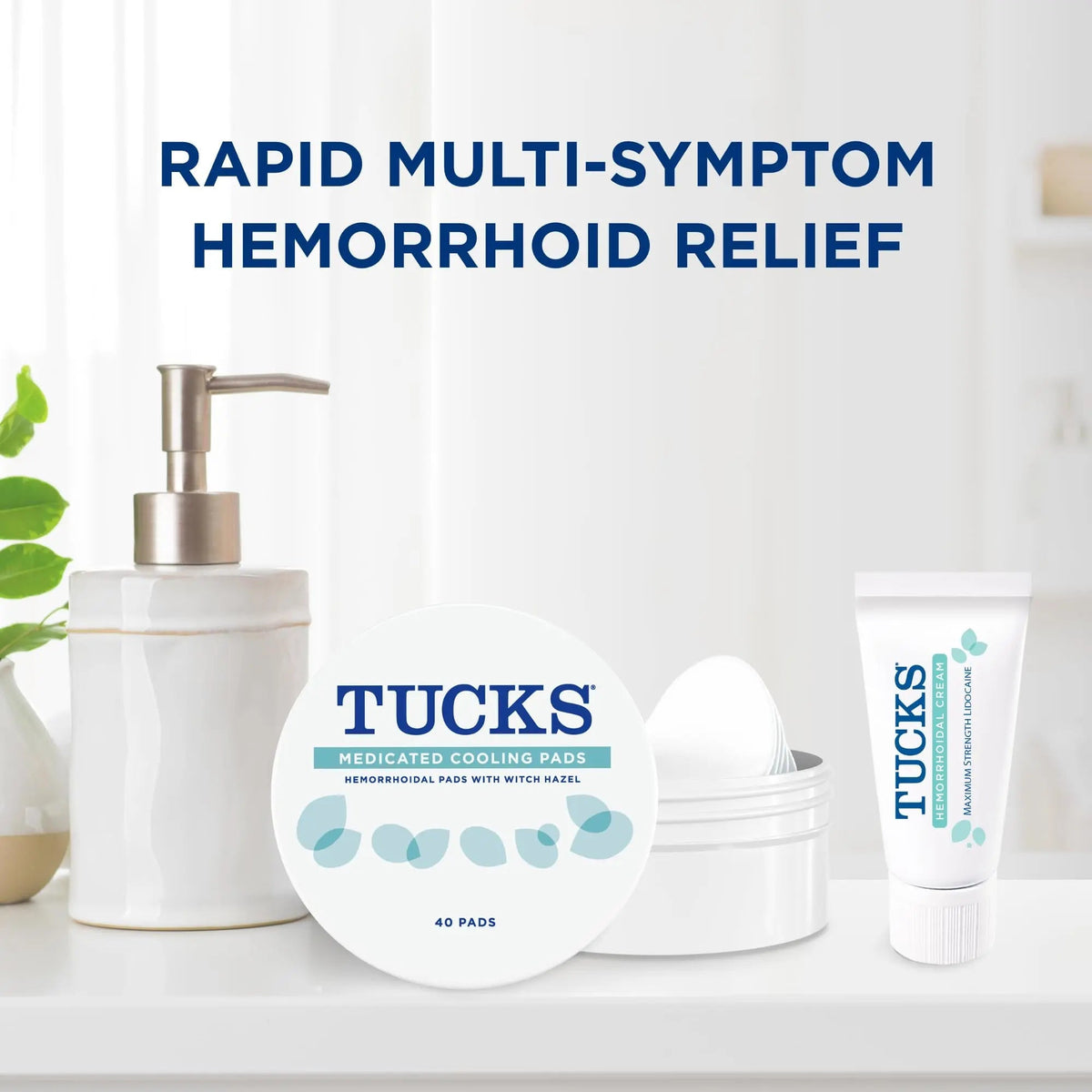 Tucks Multi-Care Relief Kit – 40 Count Witch Hazel Pads & 0.5 oz. Lidocaine Cream - Protects from Irritation, Hemorrhoid Treatment Medicated Pads Used by Hospitals TUCKSBuy Supplements Australia