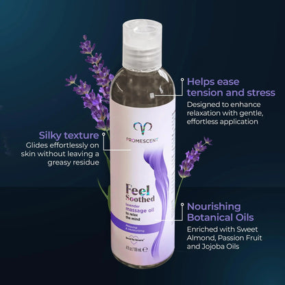 Promescent Lavender Massage Oil for Massage Therapy, Massage Oils for Date Night, Premium Lavender Body Oil for Men & Women to Relieve Stress & Sore Muscles, Essential Oils for Skin (4 oz) Promescent buy supplements Au