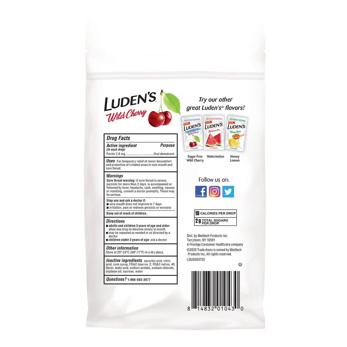 Luden's Sore Throat Relief Lozenges for Minor Everyday Irritation & Dry Mouth, Wild Cherry Flavored Drops, 30 Count Luden's buy supplements Au