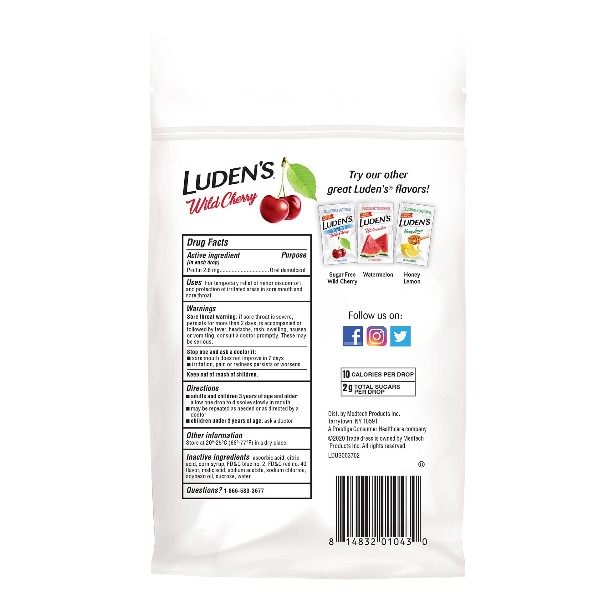 Luden's Sore Throat Relief Lozenges for Minor Everyday Irritation & Dry Mouth, Wild Cherry Flavored Drops, 30 Count Luden's buy supplements Au