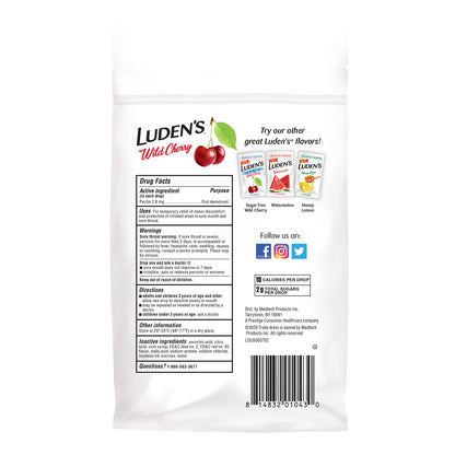 Luden's Sore Throat Relief Lozenges for Minor Everyday Irritation & Dry Mouth, Wild Cherry Flavored Drops, 30 Count Luden's buy supplements Au