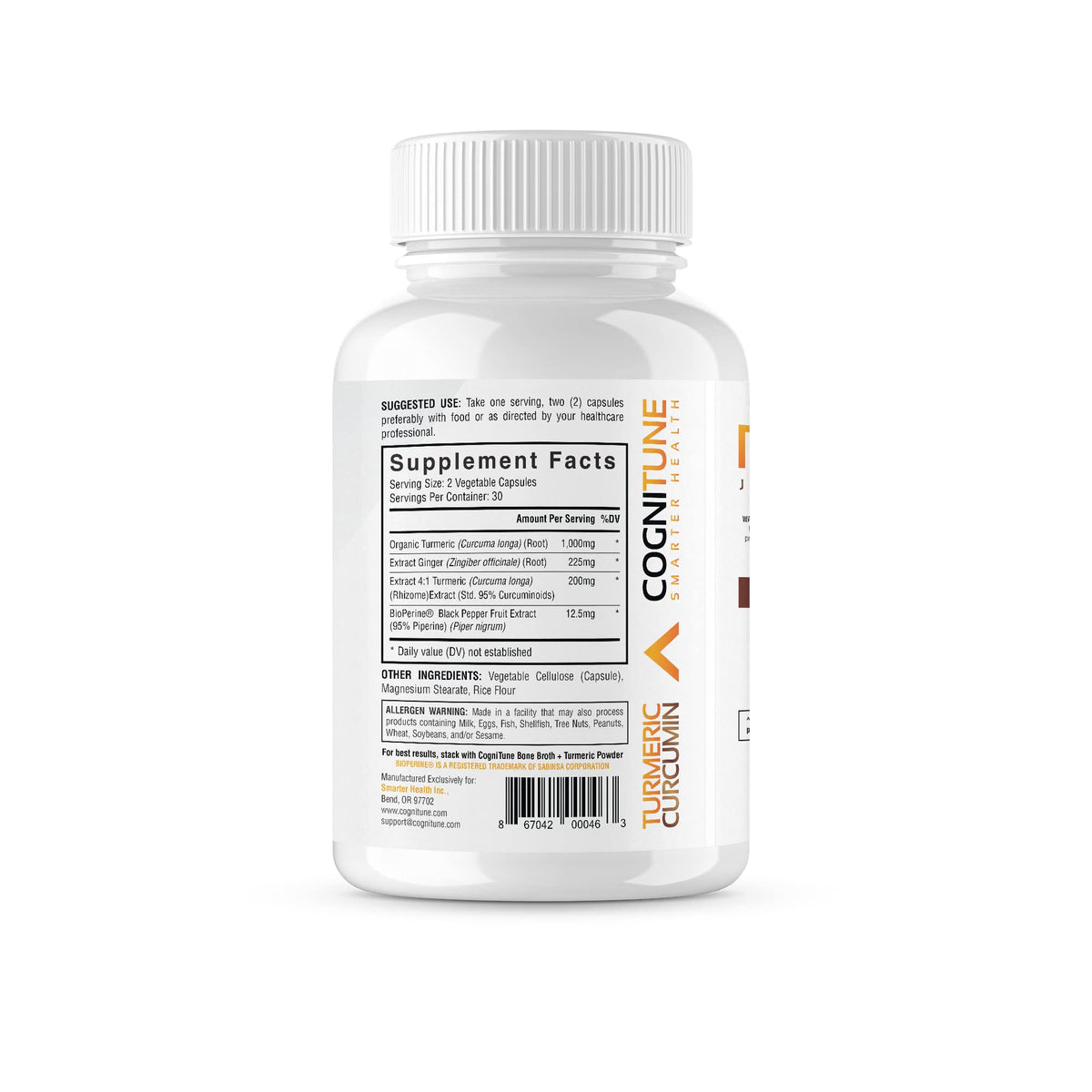 Organic Turmeric & Ginger Capsules - Turmeric Curcumin with Ginger & BioPerine, 95% Curcuminoids - Joint, Digestion, Immunity Support, Black Pepper Extract for Increased Absorption CogniTuneBuy Supplements Australia