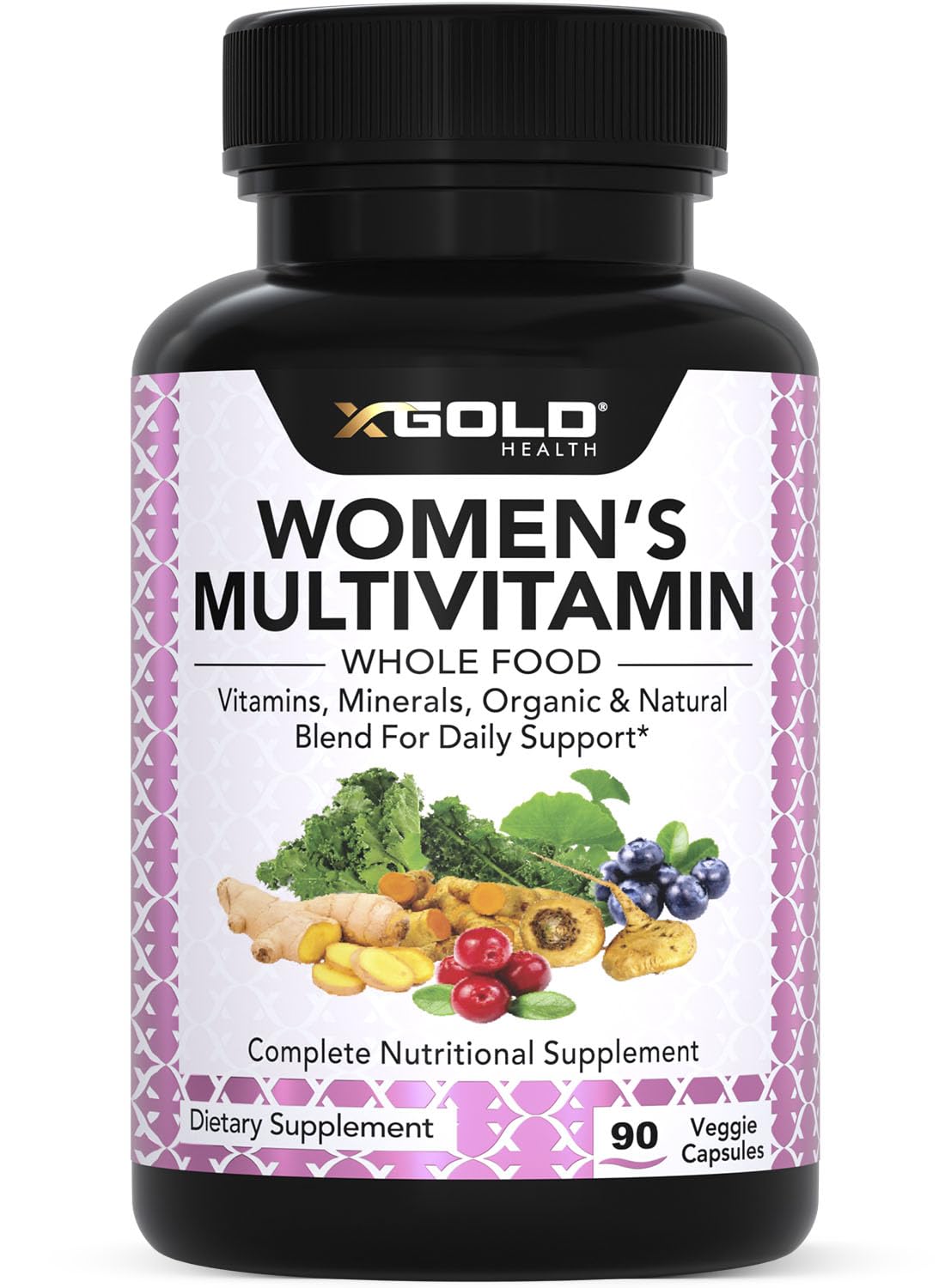 Vegan Women's Daily Multivitamin 50 Plus with Organic WholeFood Based Natural Ingredients, Ginger, Maca, Multi-Vitamin B Complex & More X Gold HealthBuy Supplements Australia