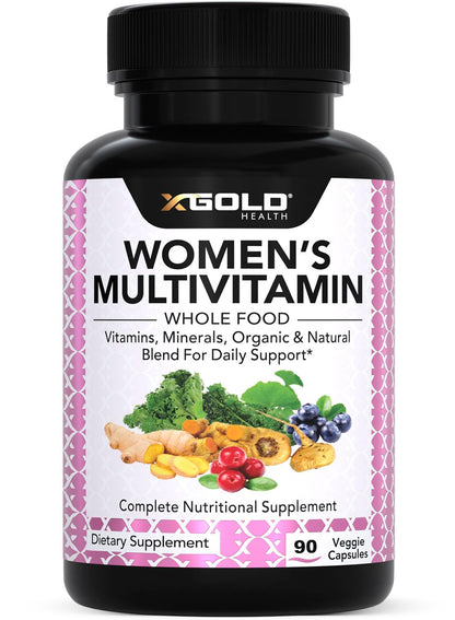 Vegan Women's Daily Multivitamin 50 Plus with Organic WholeFood Based Natural Ingredients, Ginger, Maca, Multi-Vitamin B Complex & More X Gold HealthBuy Supplements Australia