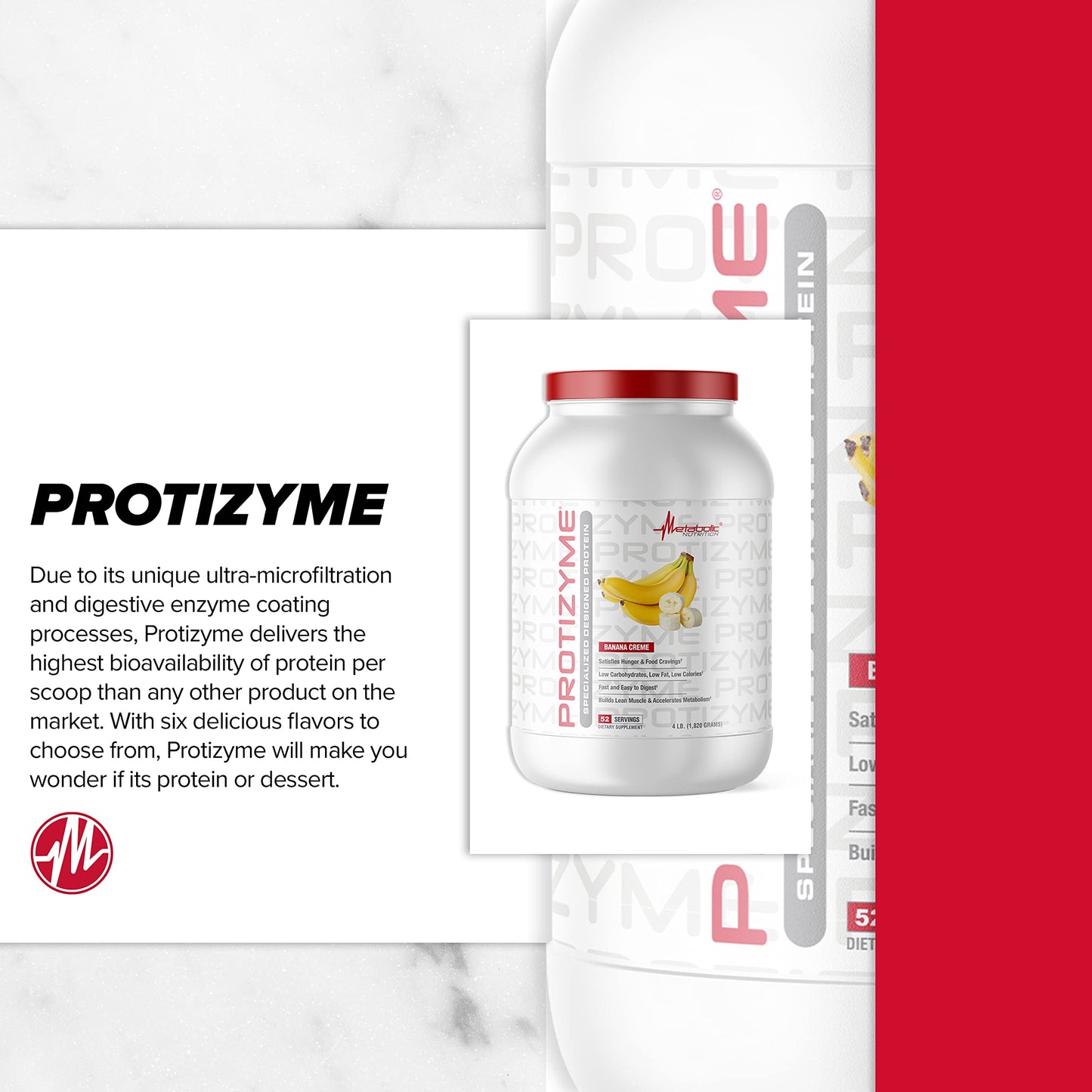 Metabolic Nutrition, Protizyme, 100% Whey Protein Powder, High Protein, Low Carb Metabolic NutritionBuy Supplements Australia