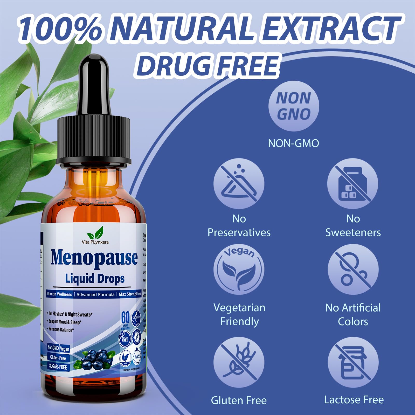 Menopause Supplements Liquid Drops, 8-in-1 Menopause Vitamin w. Black Cohosh, Ashwagandha, D3 B6 Multivitamin for Hot Flash, Night Sweats, Hormone Balance & Mood Support for Women Over 40 Vita PLynxeraBuy Supplements Australia