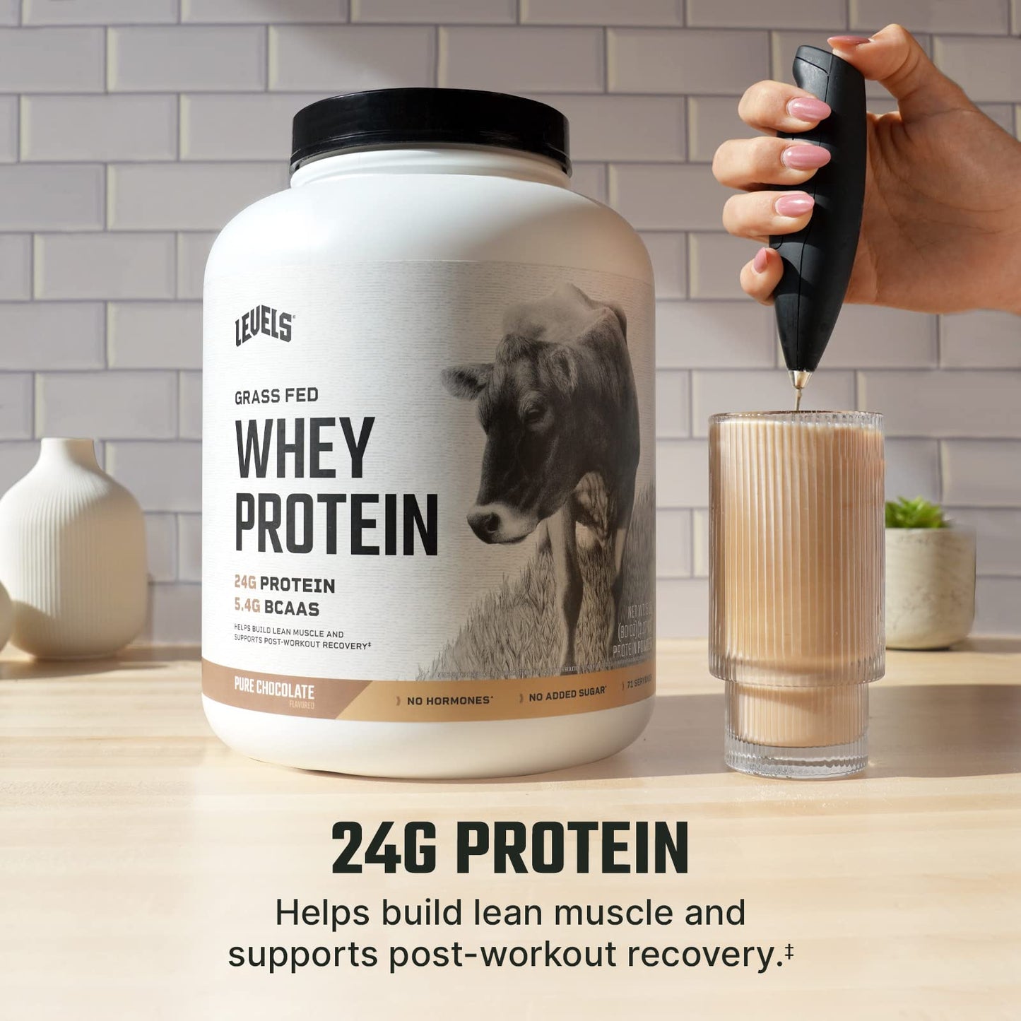 Levels Grass Fed 100% Whey Protein, No Hormones, Pure Chocolate, 5LB Levels NutritionBuy Supplements Australia