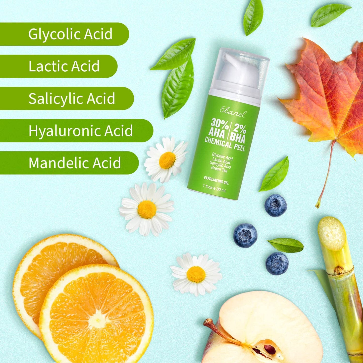 Ebanel Bundle of Gentle Exfoliating Face Scrub Peeling Gel and 30% AHA 2% BHA Chemical Peel Exfoliant Gel Ebanel buy supplements Au