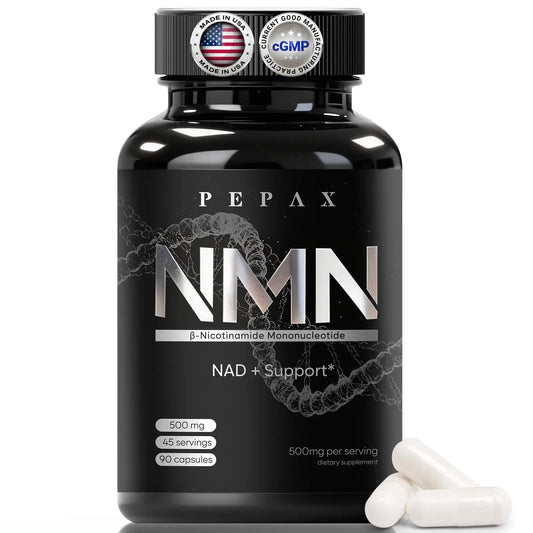 PEPAX NMN Supplement 500mg - 99% Pure NMN Supplement Capsules for Increased NAD Levels & Healthy Aging - Third Party Tested Stabilized Capsules, cGMP Certified, 90 Liposomal NMN (45 Servings) PEPAXBuy Supplements Australia