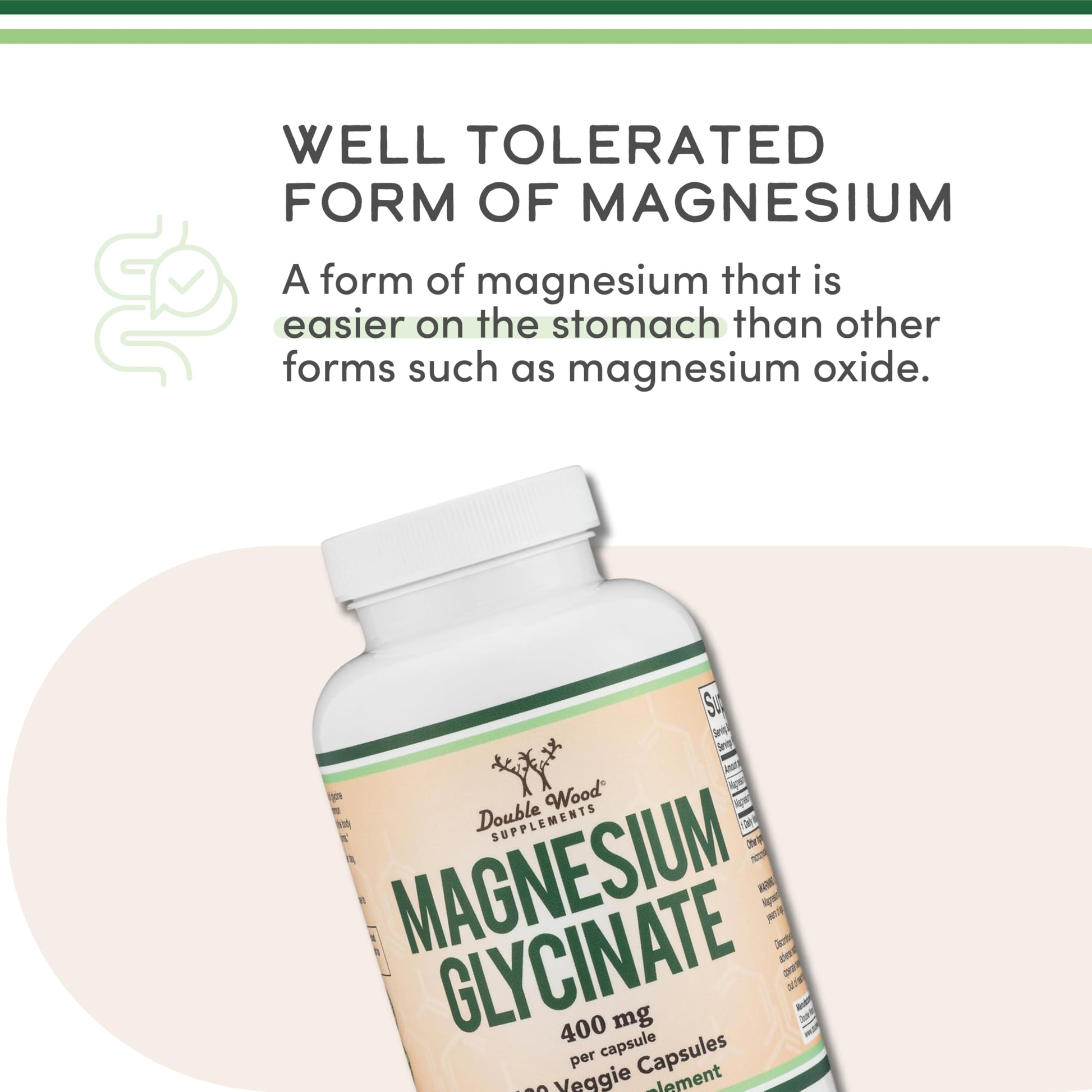 Magnesium Glycinate 400mg | 180 Capsules | Sleep, Muscle, & Heart Support | Vegan, Third Party Tested, Gluten Free, Non-GMO, by Double Wood Supplements Double Wood Supplements buy supplements Au