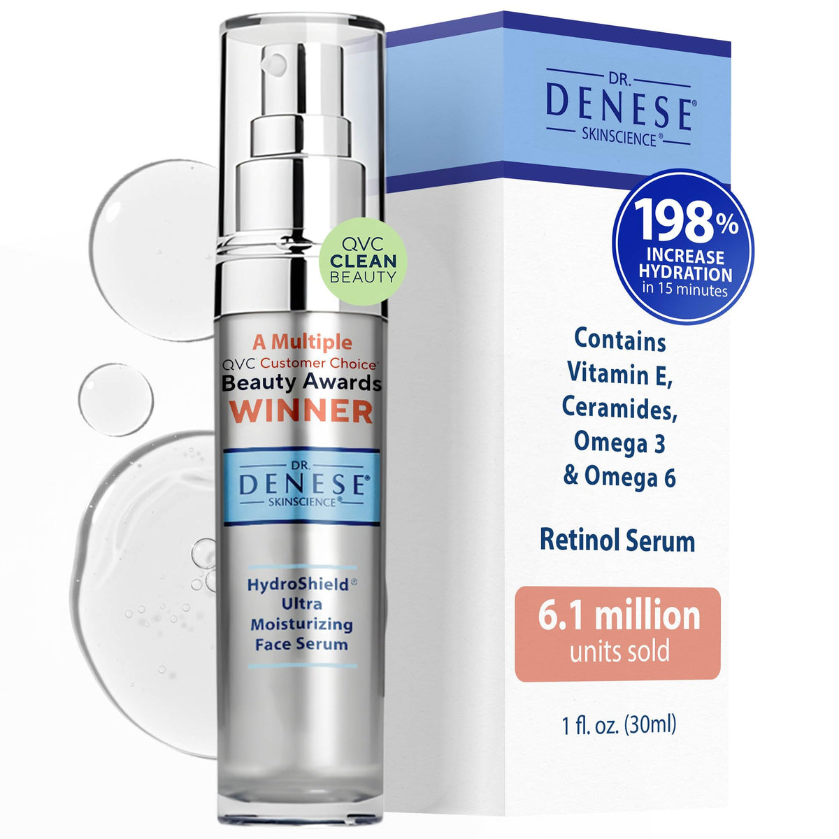 Dr. Denese SkinScience HydroShield Retinol Serum for Face 1 oz – Dermatologist Tested Hydrating Serum, Contains Retinol and Ceramides for Deep Moisture - Cruelty Free Dr. Denese buy supplements Au