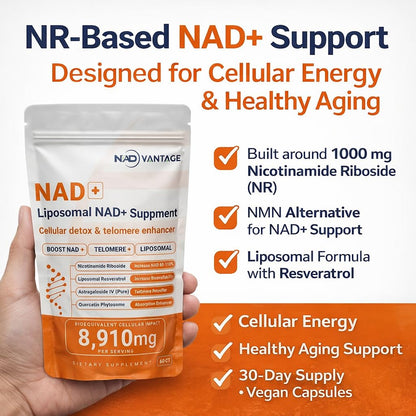 Eternaroot NAD+ 5D Matrix - High Potency NAD Precursor - 1000mg Nicotinamide Riboside (NR) + Liposomal Resveratrol - Clean Vegan Formula - Cellular Energy & Immune Support EternarootBuy Supplements Australia