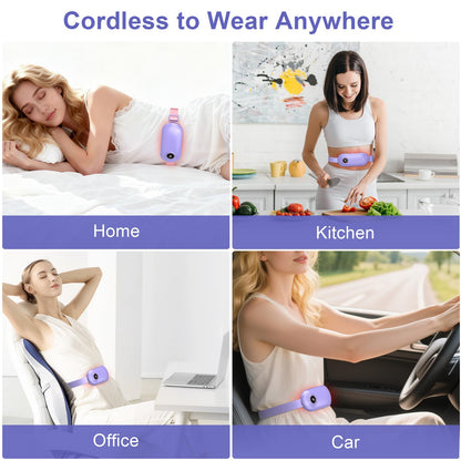 Heating Pad for Period Cramps, 3 Heat Levels and 3 Massage Modes, Portable Heating Pad for Menstrual Cramps Relief, Electric Heat Belt, Christmas Gifts for Women and Girl Stocking Stuffers(Purple) SZOBuy Supplements Australia