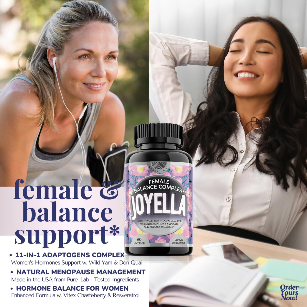 11-in-1 Hormonal Balance, Relief for Menopause Symptoms, Helps Reduce Hot Flashes, Night Sweats, and Mood Swings, Clinically Proven Ingredients, Natural PMS Support, Made in USA, 3rd Party-Tested HERBAL HOTBuy Supplements Australia