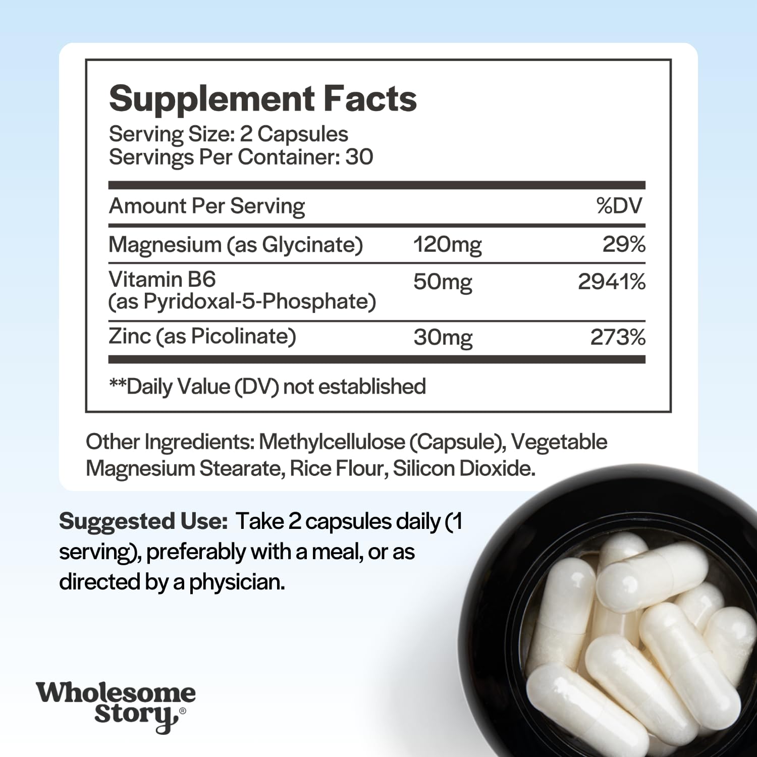 Zinc Picolinate, Magnesium Glycinate Supplements with P5P Vitamin B6 | Magnesium and Zinc Vitamin | Reproductive & Fertility Health, Hormone Balance, Immune System Support | 30 Day Supply Wholesome StoryBuy Supplements Australia