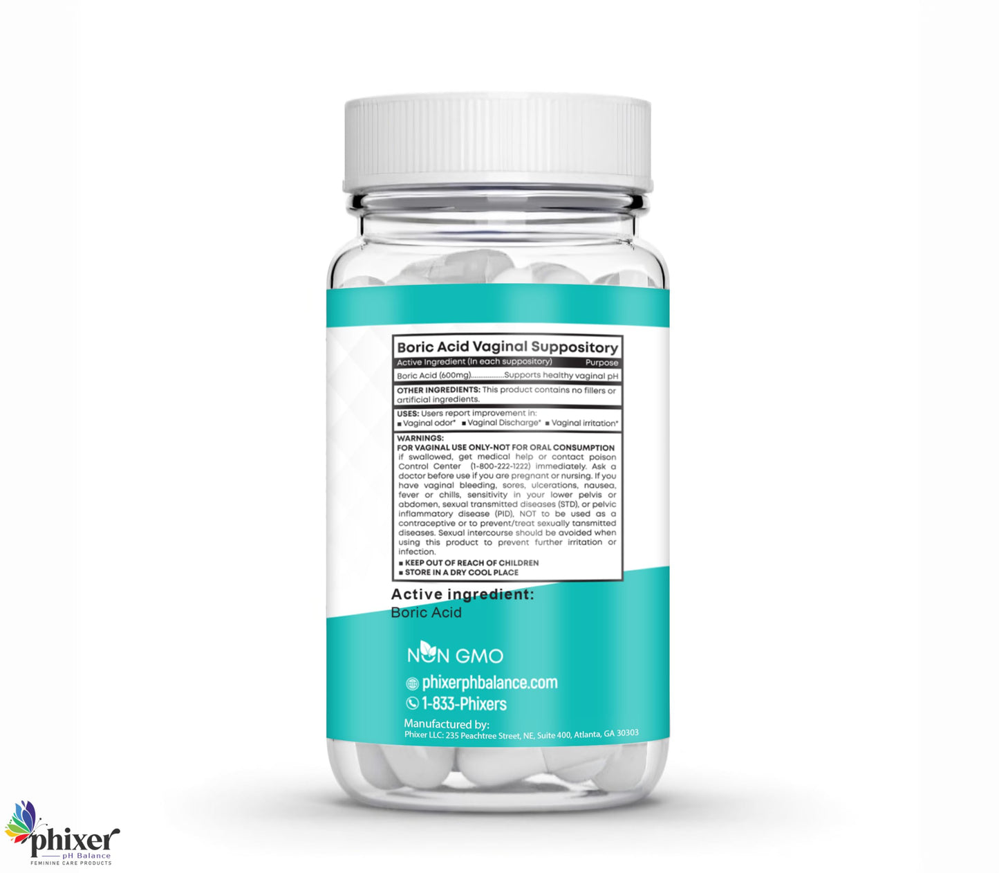 Phixer pH Balance - Vaginal Boric Acid Suppositories for Women - 20 Suppositories 600MG Each for Chronic Yeast Infections and Vaginal Odor - Vaginal Use Only - Made in USA Phixer pH BalanceBuy Supplements Australia
