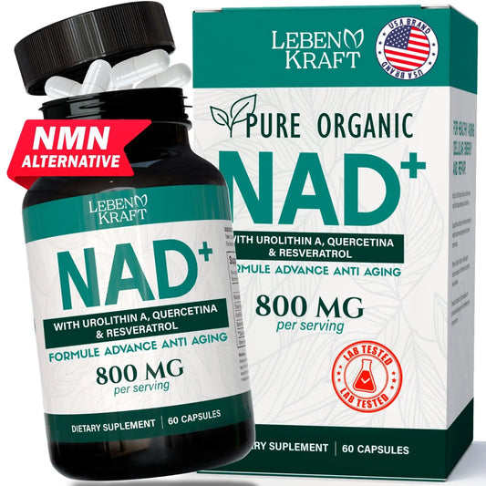 LebenKraft NAD Supplement Pure Organic | NMN Supplement Alternative | Boost Energy & Cellular Health | Urolithin A, Resveratrol, Quercetin for Antioxidant Power | for Women and Men LebenKraftBuy Supplements Australia