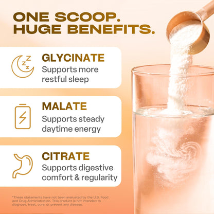 GoBiotix Magnesium Glycinate Powder – Cortisol Supplements for Women and Men – High Absorption Magnesium Complex Calm Supplement with Citrate, Malate – Sugar Free – 420 mg, 60 Servings - Honey Citrus GOBIOTIXBuy Supplements Australia