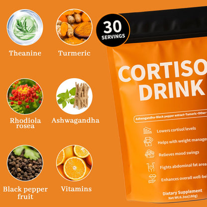 Rulinal Cortisol Drink Powder | Cortisol Supplements for Women | Ashwagandha, L-Theanine, Turmeric Root, Black Pepper Extract for Relax & Focus, Healthy Cortisol Levels, Mental Clarity, Vegan, 6.3oz RulinalBuy Supplements Australia