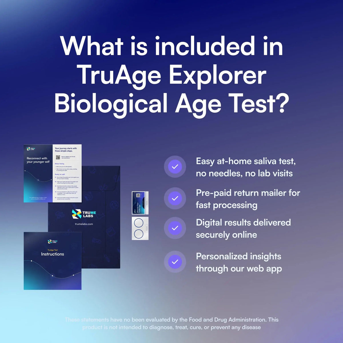 TruMe Labs Biological Age at-Home Test Kit (Saliva) – Biological Age Estimate + Peer Percentile Comparison, 10-Page Action Plan, Results in 1–2 Weeks. TruMe LabsBuy Supplements Australia