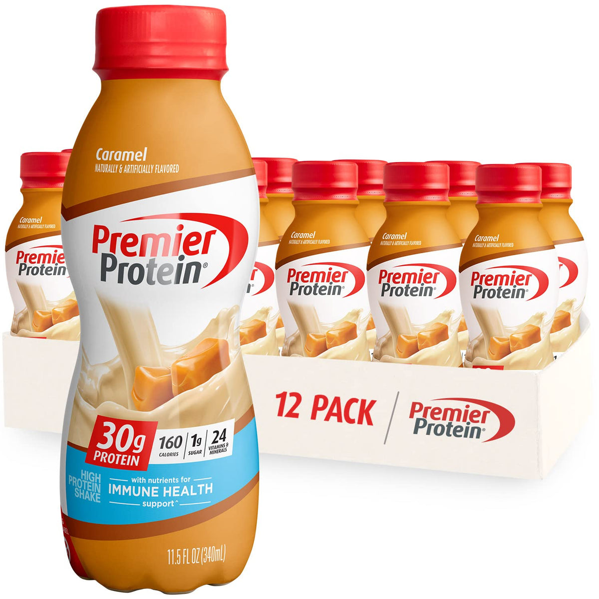 Premier Protein Powder & Premier Liquid Protein Shake, Caramel, 30g Protein, 1g Sugar Premier ProteinBuy Supplements Australia
