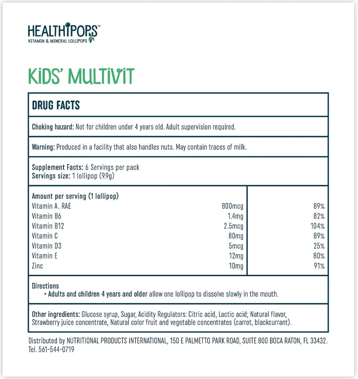 Healthipops Kids Multivitamin Lollipops (6-Pack) Healthipops Vitamin & Mineral LollipopsBuy Supplements Australia