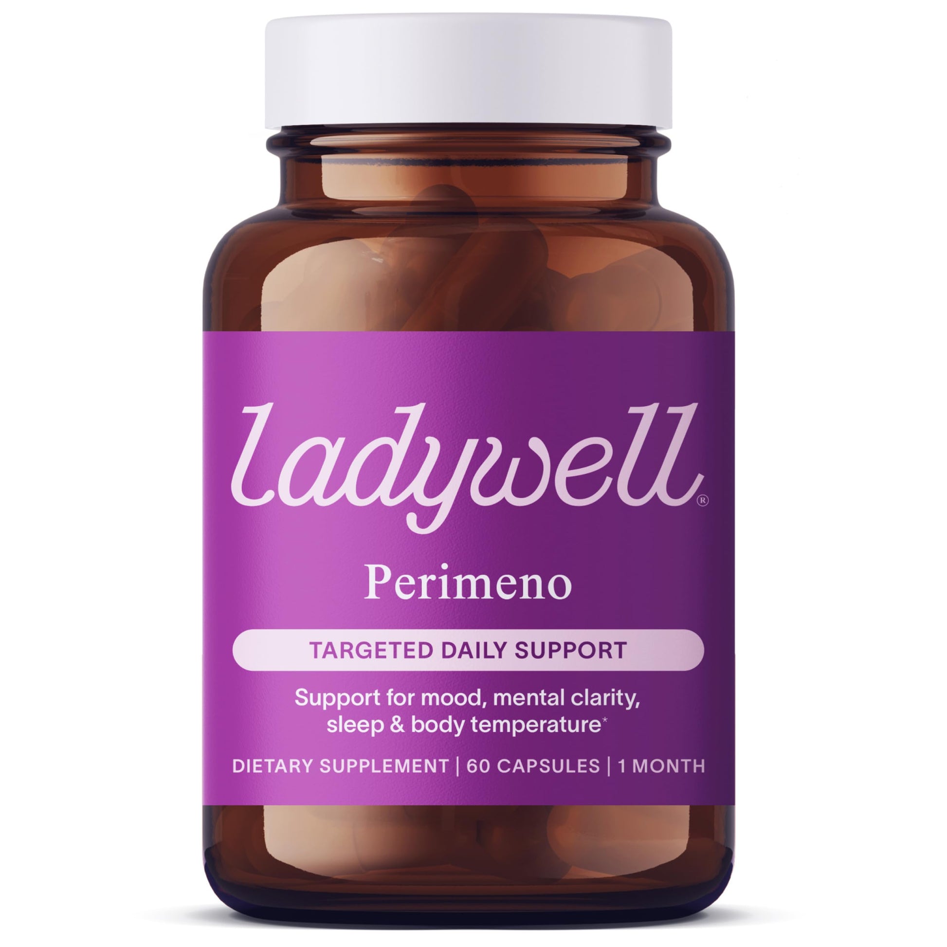Ladywell Perimeno - Perimenopause Support - Support for Mood, Mental Clarity, Sleep & Hot Flashes - Black Cohosh, Reishi, Wild Yam, Holy Basil, Schisandra, Rhodiola, Siberian Rhubarb / 60 Veg Caps LadywellBuy Supplements Australia
