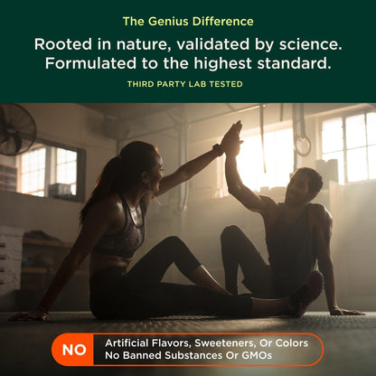 Genius BCAA Powder - 5g Vegan BCAAs L-Glutamine, Cognizin & Rhodiola Muscle Recovery Energy Support 100mg Caffeine Pre, Intra, Post-Workout Nootropic Supplement for Focus & Performance - Grape Limeade The Genius BrandBuy Supplements Australia